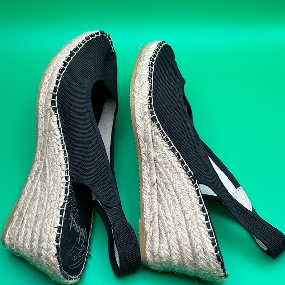 Women’s Vidorreta Black Espadrille Wedges Size 8 - Picture 7 of 10